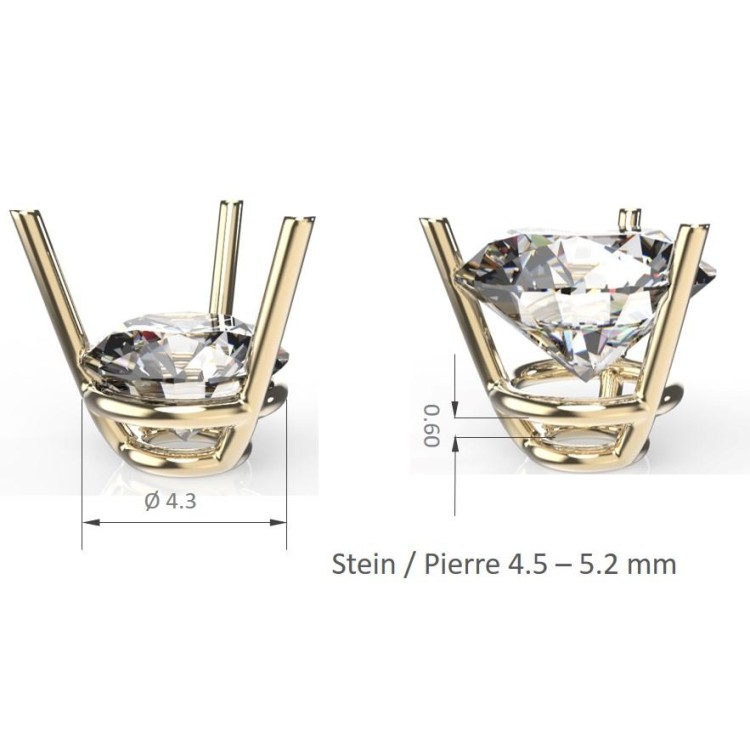 Chât. 3 Griff, Stein Ø 4.5-5.2 mm