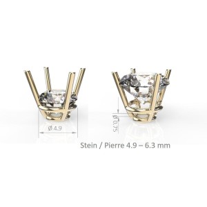 Chât. 4 Griff, konisch, Stein Ø 4.9-6.3 mm  