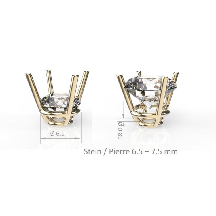 Chât. 4 Griff, konisch, Stein Ø 6.5-7.5 mm 