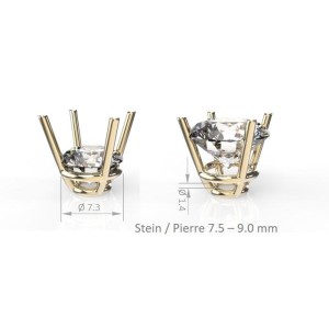 Chât. 4 Griff, konisch, Stein Ø 7.5-9.0 mm
