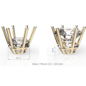Vis d'oreil. chât. 6 grif. pierre Ø 3.25-3.7 mm