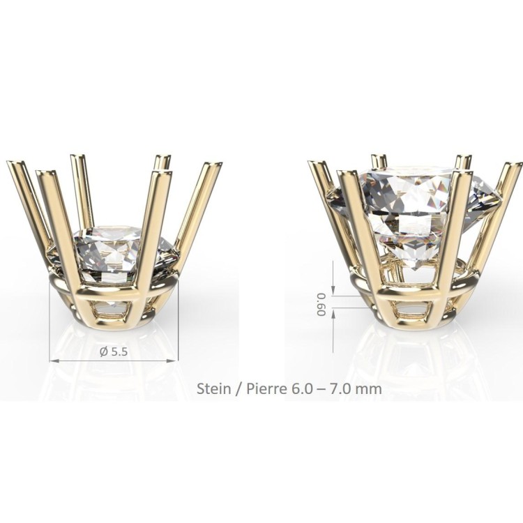 Vis d'oreil. chât. 6 grif. pierre Ø 6.0-7.0 mm